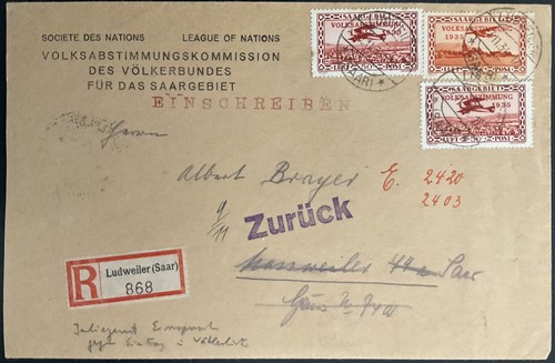Saar 1935 195 196 - 1935, sehr