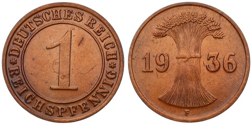Deutschland 1 pfennig - -,