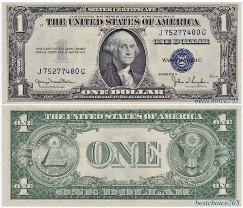 Silver certificate dollar - silver,